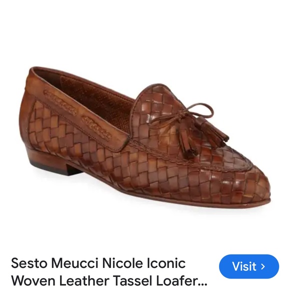 Sesto Meucci Shoes - Sesto Meucci Vntg Nicole Iconic Woven Brown Leather Tassel Loafers. Size 8N. D6